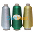 Metallic Embroidery Thread with Polyester or Rayon Core Yarn (Silver, Gold and Colors)